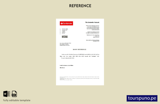 lista para imprimir plantilla de referencia de cierre de Santander Reino Unido