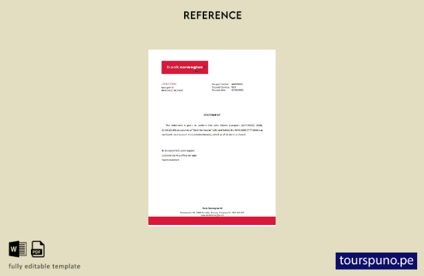 lista para imprimir plantilla de referencia de cierre noruego del Banco de Norue