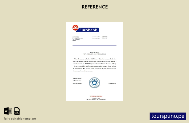 lista para imprimir plantilla de referencia del Eurobank de Grecia