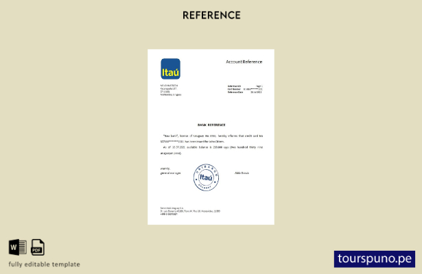 lista para imprimir plantilla de referencia del banco Uruguay Itaú