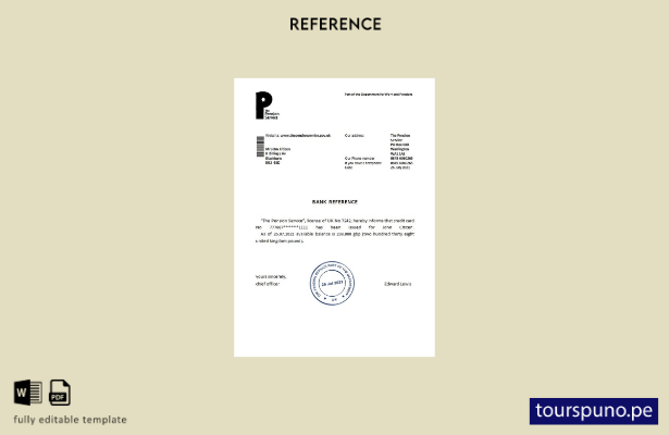 listo para imprimir Reino Unido Plantilla de referencia del Servicio de Pensione