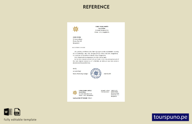 plantilla de referencia de Bangladesh Sonali lista para imprimir