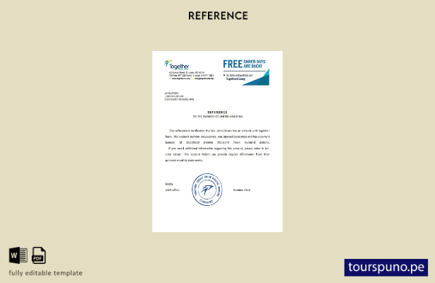 plantilla de referencia lista para imprimir de USA Together