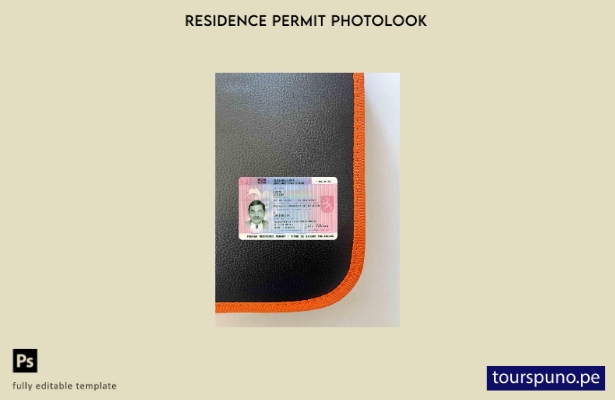 Plantilla FRONTAL lista para imprimir permiso de residencia en Finlandia photolo