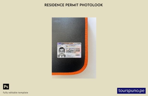 listo para imprimir permiso de residencia en Chipre presente plantilla frontal d