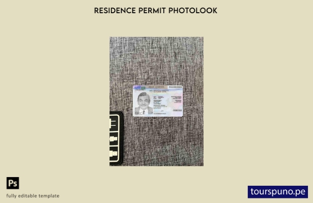 listo para imprimir permiso de residencia en Grecia presente fotolook plantilla