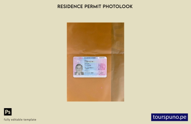 listo para imprimir plantilla FRONTAL de la versión fotográfica del permiso de r
