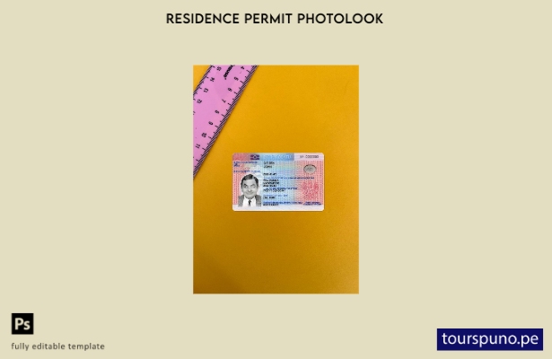 listo para imprimir plantilla FRONTAL del photolook del permiso de residencia de