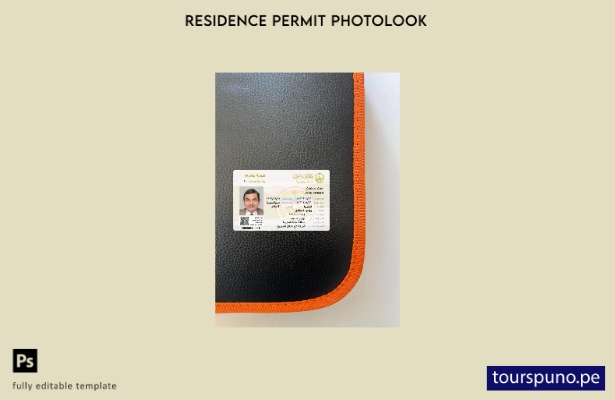 listo para imprimir plantilla de aspecto fotográfico del nuevo permiso de reside