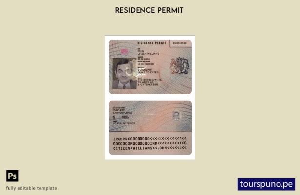 lista para imprimir plantilla de permiso de residencia en el Reino Unido