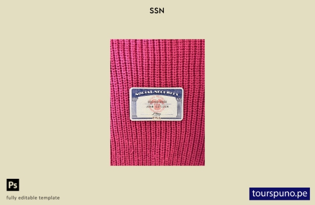 listo para imprimir USA SSN photolook fondo textil rosa plantilla FRONTAL