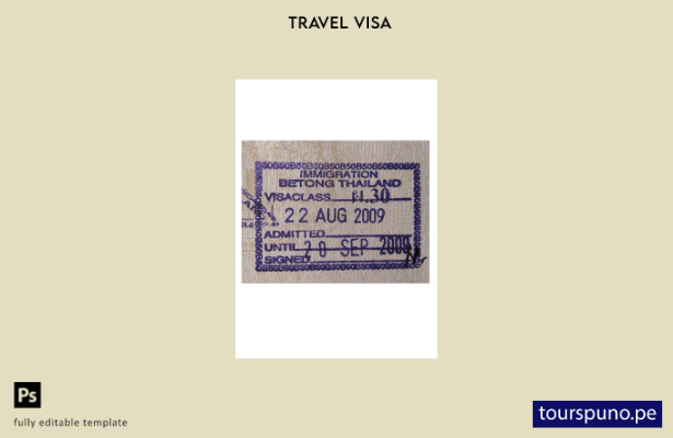 Listo para imprimir la plantilla de sello de visa de Tailandia