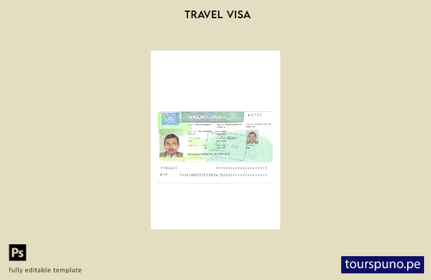 Plantilla de presentación de visa de Nigeria lista para imprimir