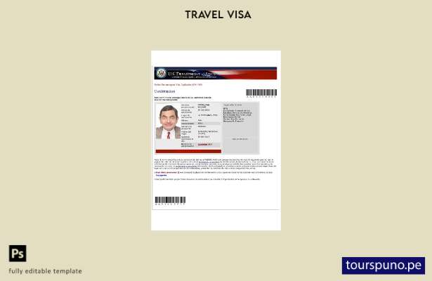 Plantilla de solicitud de visa (Ds) de no inmigrante de EE. UU. lista para impri