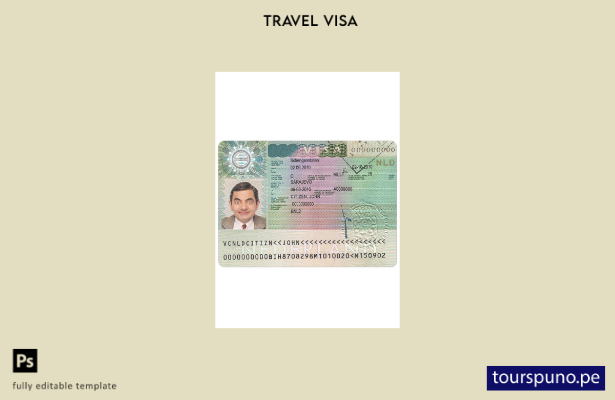 Plantilla de visa Schengen para Países Bajos lista para imprimir
