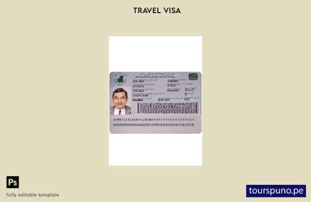 Plantilla de visa de Mauritania lista para imprimir