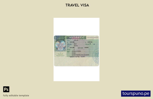 Plantilla de visa de entrada a Grecia lista para imprimir