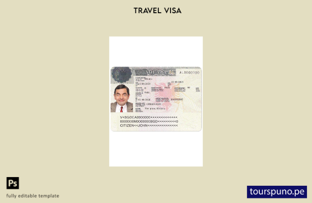Plantilla de visa de trabajo para Albania lista para imprimir