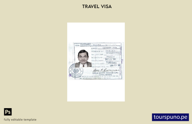 Plantilla de visa de viaje para El Salvador lista para imprimir
