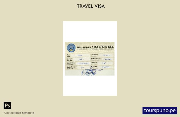 Plantilla de visa de viaje para la República de Malí lista para imprimir