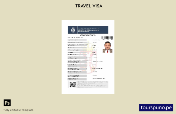Plantilla de visa electrónica de Serbia lista para imprimir en formatos Word y P
