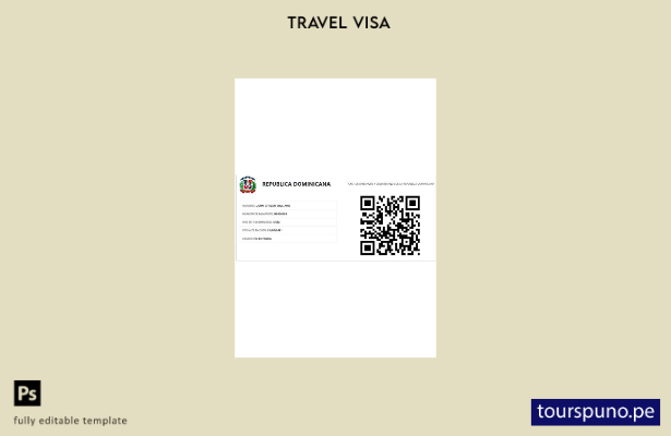 Plantilla de visa electrónica para República Dominicana lista para imprimir