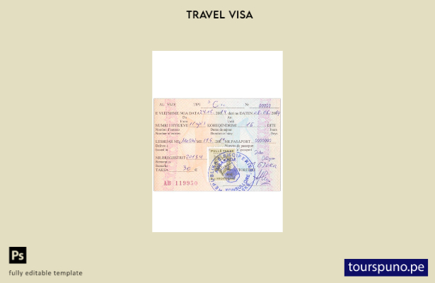 Plantilla de visa para Albania lista para imprimir