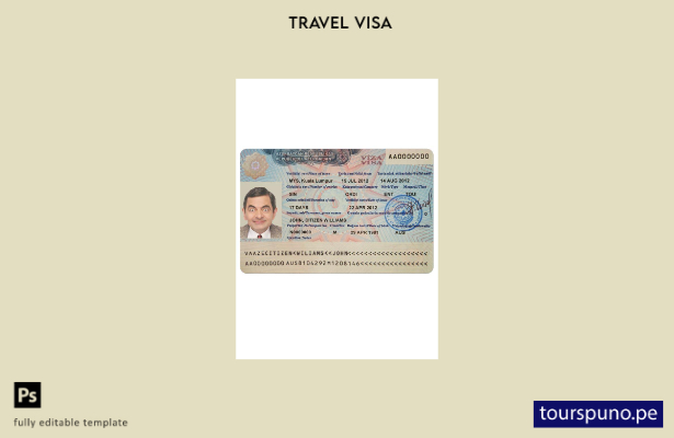 Plantilla de visa para Azerbaiyán lista para imprimir