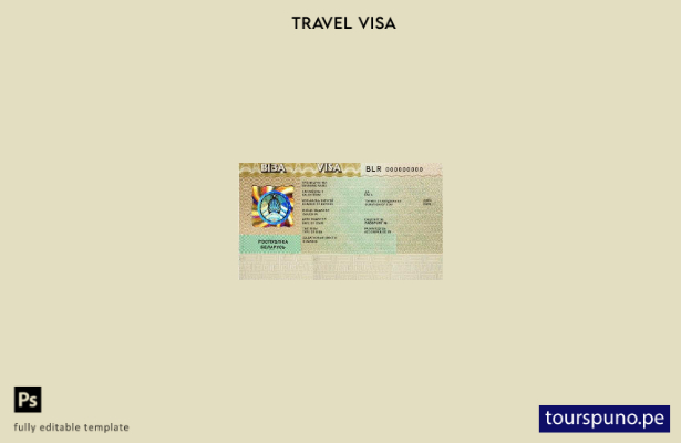 Plantilla de visa para Bielorrusia lista para imprimir