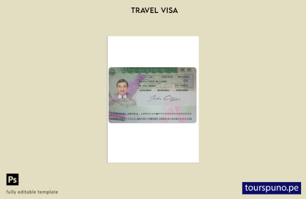 Plantilla de visa para Costa Rica lista para imprimir