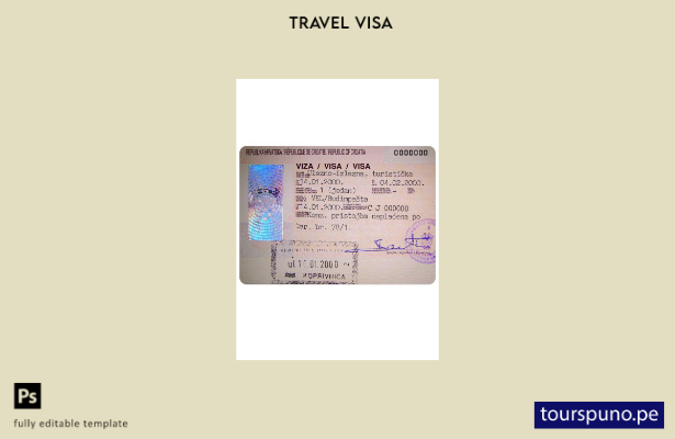 Plantilla de visa para Croacia lista para imprimir