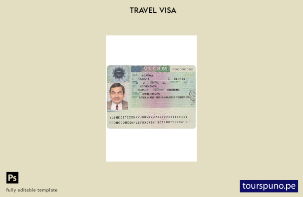 Plantilla de visa para Dinamarca lista para imprimir