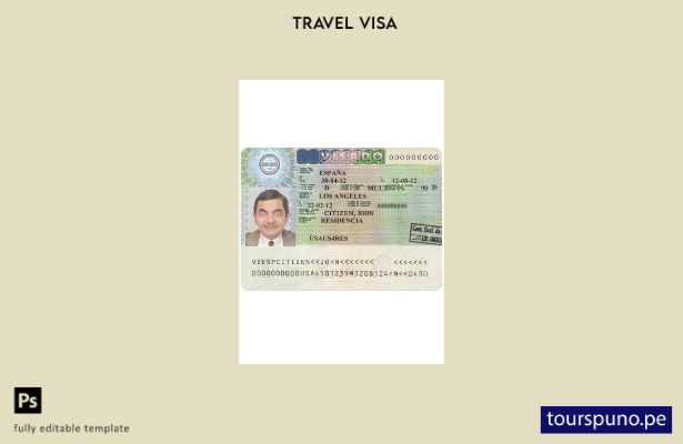 Plantilla de visa para España lista para imprimir