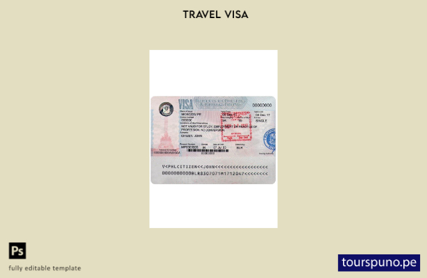 Plantilla de visa para Filipinas lista para imprimir