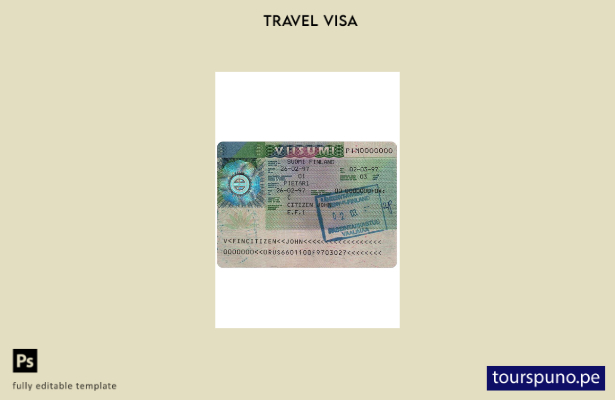 Plantilla de visa para Finlandia lista para imprimir