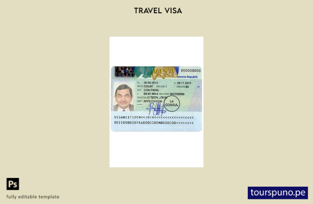 Plantilla de visa para Gabón lista para imprimir