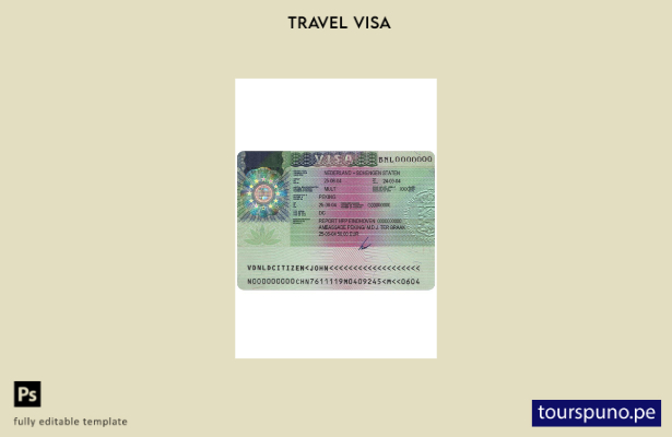 Plantilla de visa para Holanda lista para imprimir