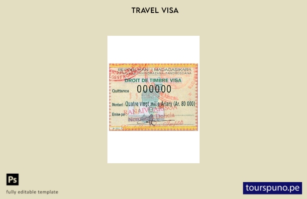 Plantilla de visa para Madagascar lista para imprimir