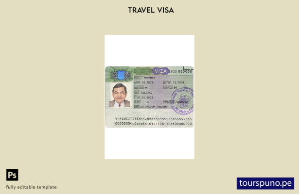 Plantilla de visa para Rumania lista para imprimir