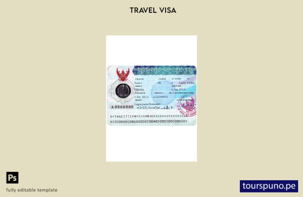 Plantilla de visa para Tailandia lista para imprimir