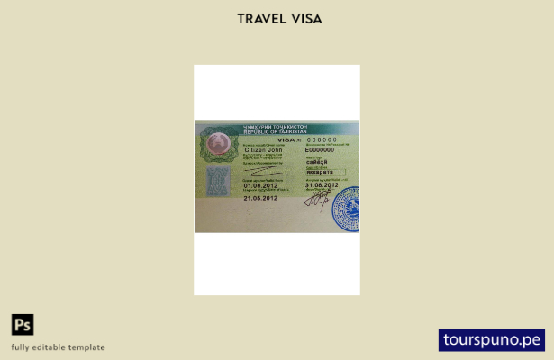 Plantilla de visa para Tayikistán lista para imprimir