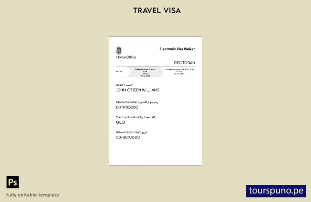 lista para imprimir plantilla de exención de visa electrónica del Reino Unido