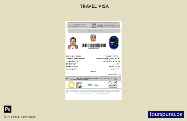 lista para imprimir plantilla de visa electrónica de los EAU en formatos Word y
