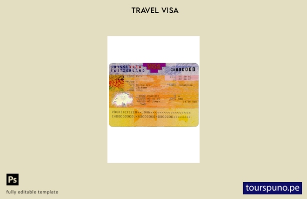 ready to print Switzerland visa template