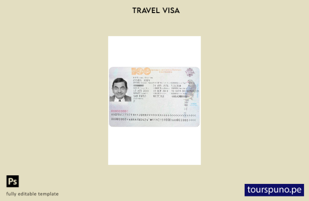 ready to print Taiwan visa template