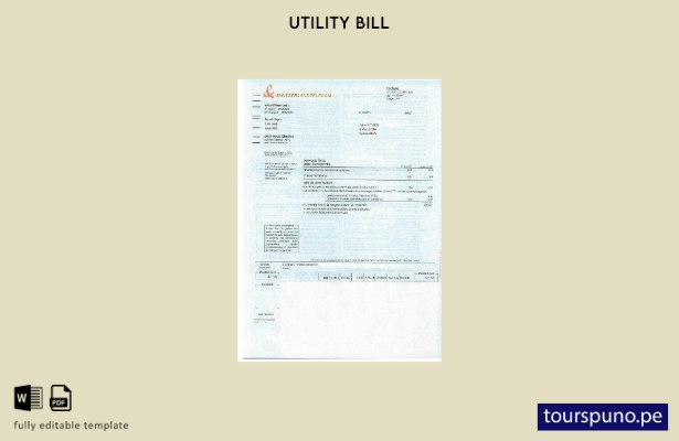 Plantilla de factura de servicios públicos de Suiza Telecom lista para imprimir