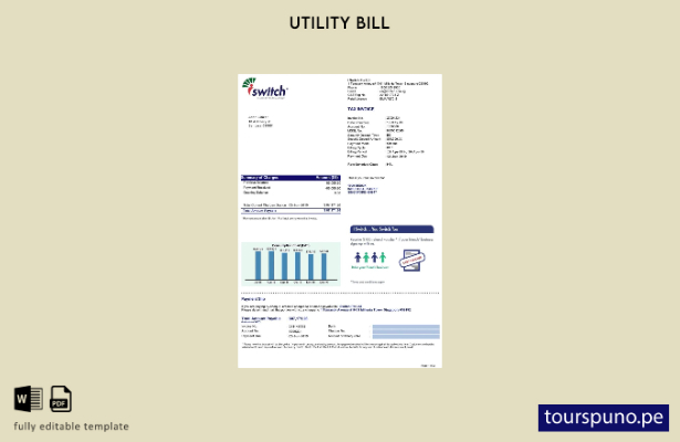 lista para imprimir la plantilla de factura de servicios públicos de energía Isw