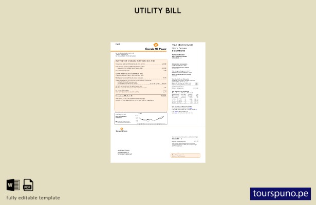lista para imprimir plantilla de factura de electricidad de Canada Énergie NB Po
