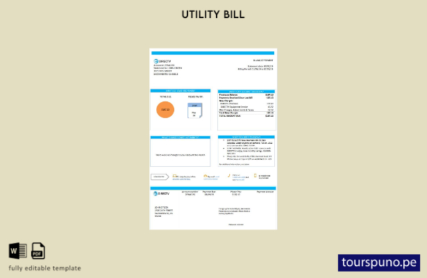 lista para imprimir plantilla de factura de servicios públicos de Directv de Cal