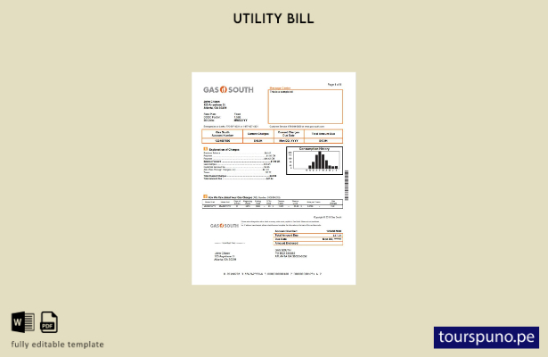 lista para imprimir plantilla de factura de servicios públicos de New York Gas S